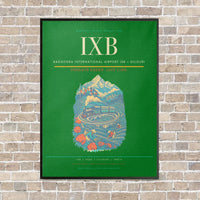 Thumbnail for Bagdogra International Airport IXB — Siliguri vertical canvas print - framed - green background