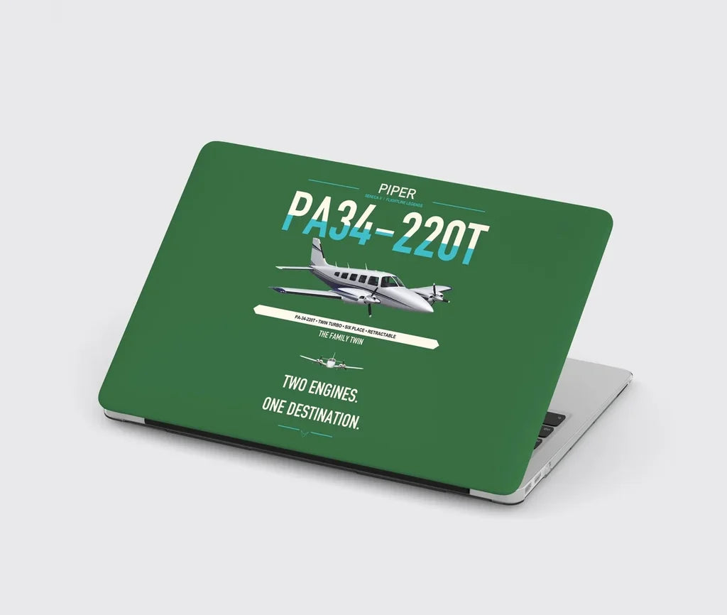 Piper PA-34-220T Seneca V design on green MacBook case