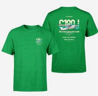 Thumbnail for Cessna 180J Skywagon design on green t-shirt, double-side print
