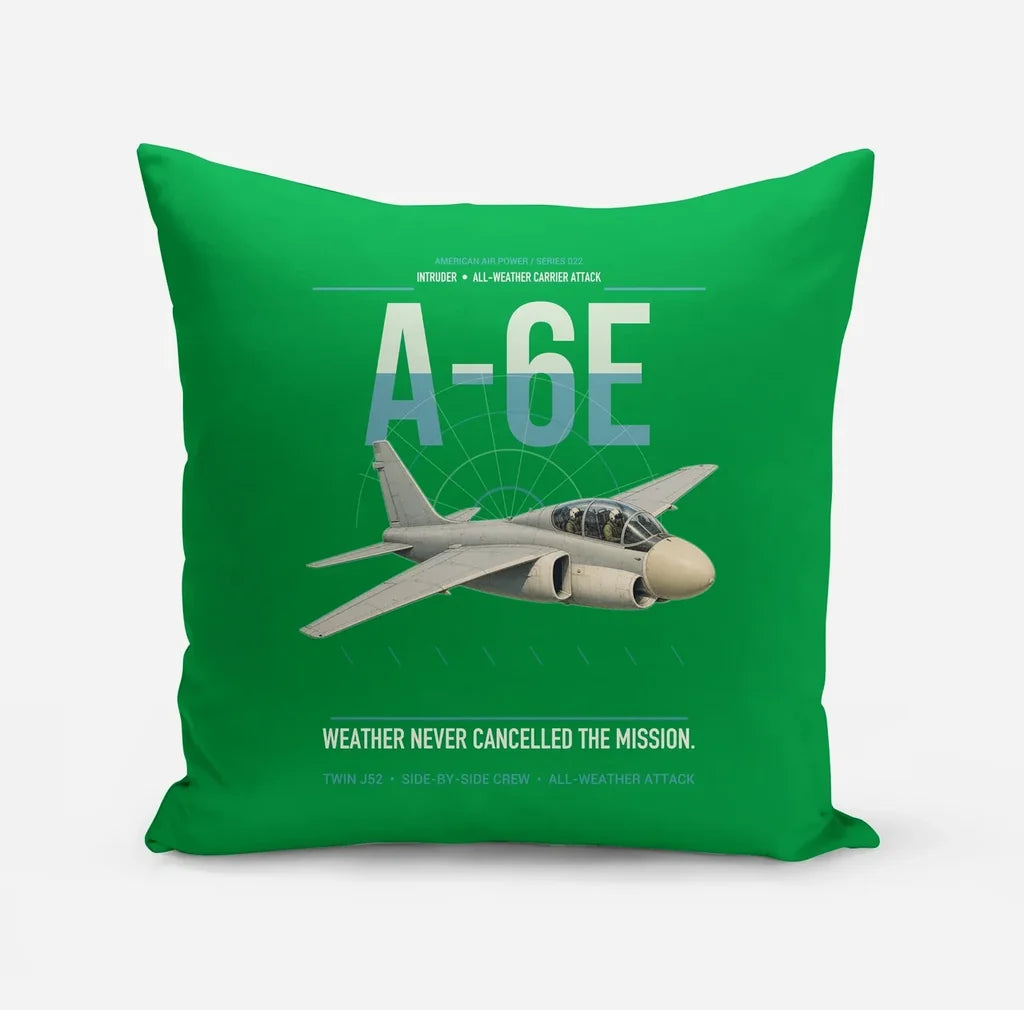 A-6E Intruder design on green pillow