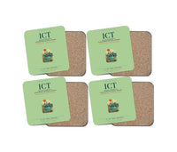 Thumbnail for Wichita Dwight D. Eisenhower National Airport (ICT) design on light green 4 pieces set coaster
