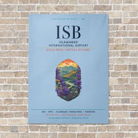Thumbnail for Islamabad International Airport ISB vertical canvas print - no frame - light blue background