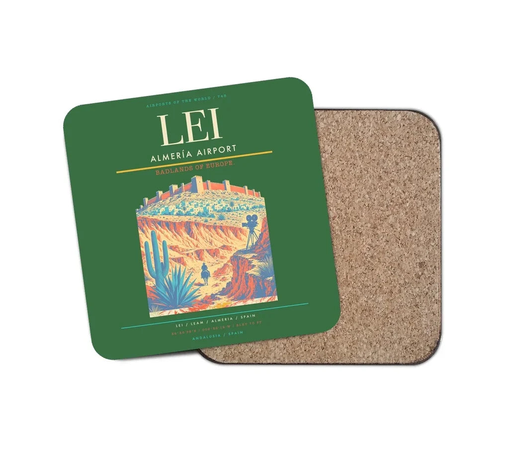 Almería Airport (LEI) design on green 1 piece coaster