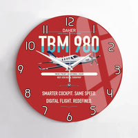 Thumbnail for Daher TBM 980 design on red no frame wall clock