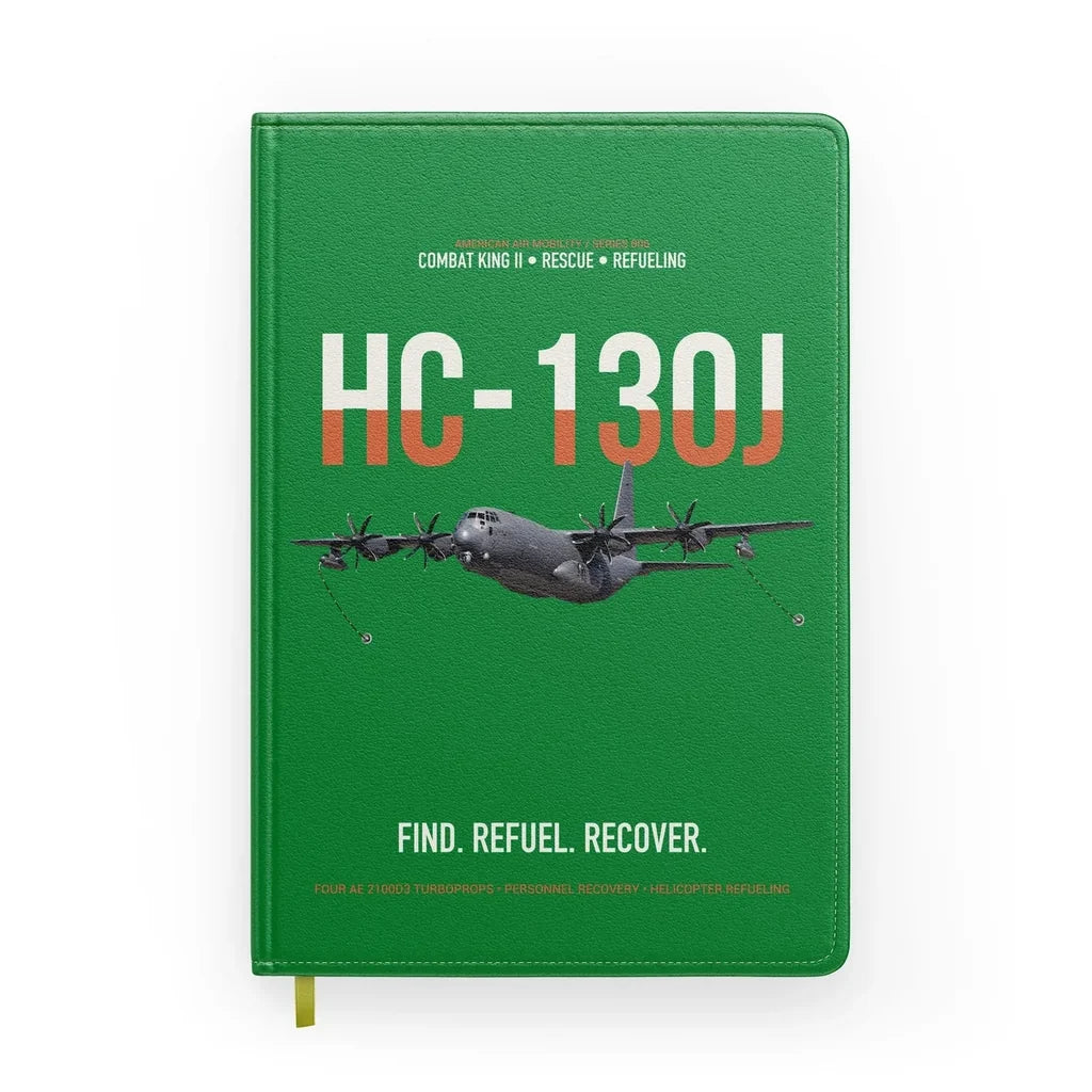 HC-130J COMBAT KING II design on green notebook