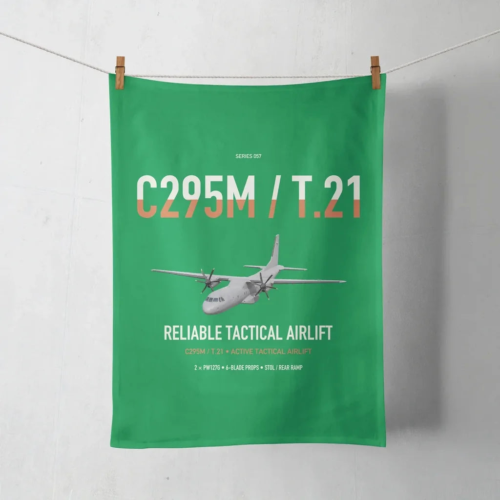Airbus C295M T.21 design on green towel
