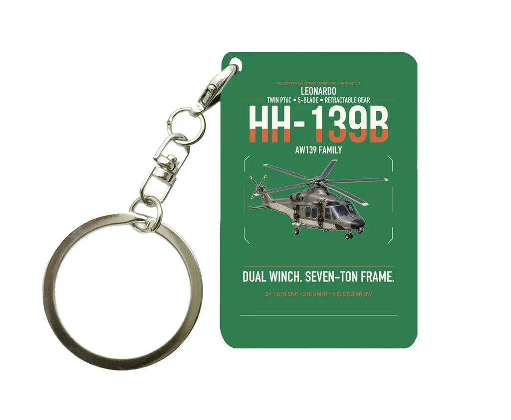 Leonardo HH-139B design on green designed key chain, double-side print