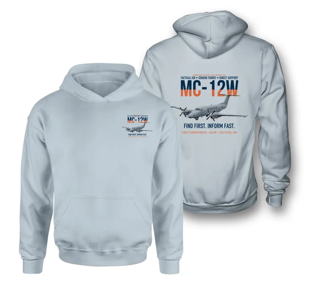 MC-12W LIBERTY design on light blue hoodie