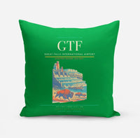 Thumbnail for Great Falls International Airport (GTF) design on green pillow