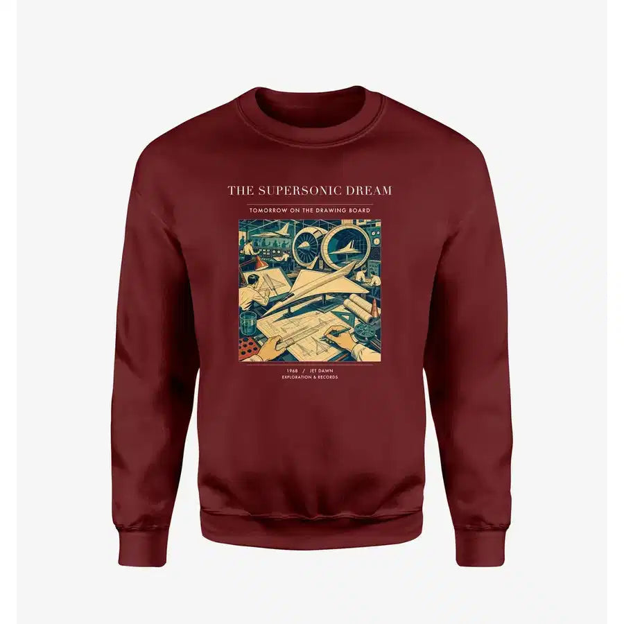 VINTAGE G4128 - The Supersonic Dream - Designed Sweatshirts design on winered