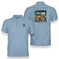 Thumbnail for VINTAGE G4442 - The Island Cinema Night - Double-Side Polo T-Shirt design on lightblue