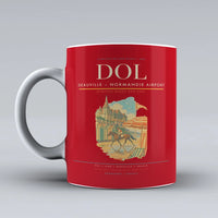Thumbnail for Deauville – Normandie Airport (DOL) airport code design on red ceramic mug
