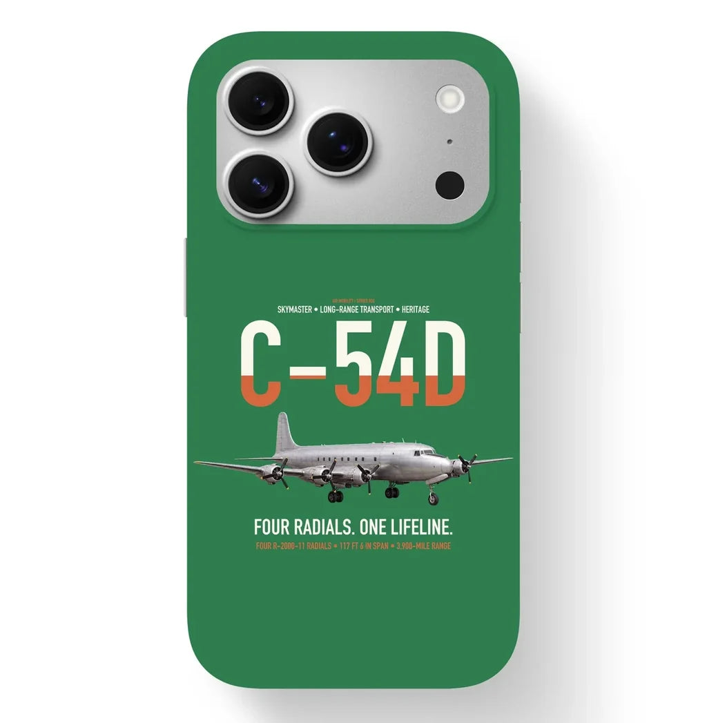 C-54D Skymaster design on green magsafe iphone case, for iPhone 17 Pro