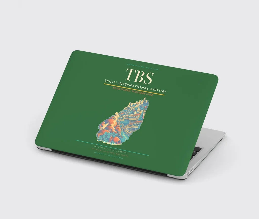 Tbilisi International Airport (TBS) design on green MacBook case