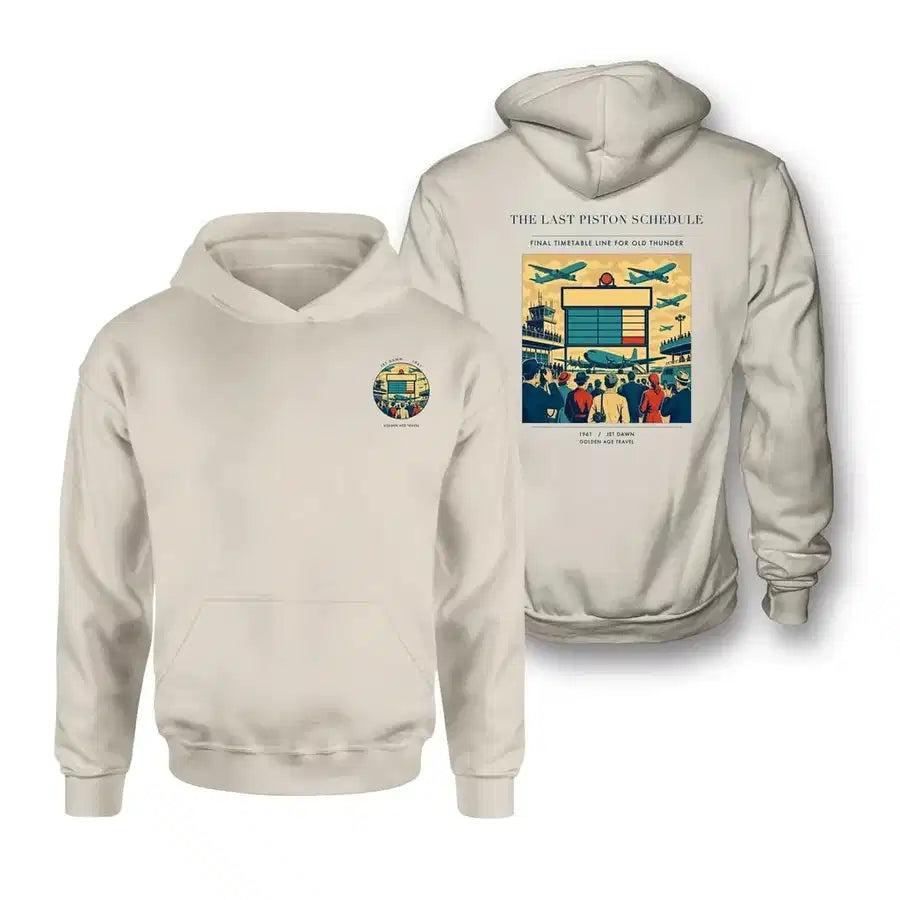 VINTAGE G4469 - The Last Piston Schedule - Double-Side Hoodie design on khaki double side