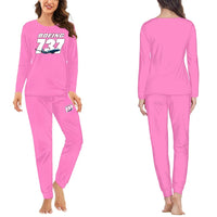 Thumbnail for Super Boeing 737+Text women pajamas - Pink