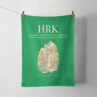 Thumbnail for Kharkiv International Airport (HRK) design on green towel