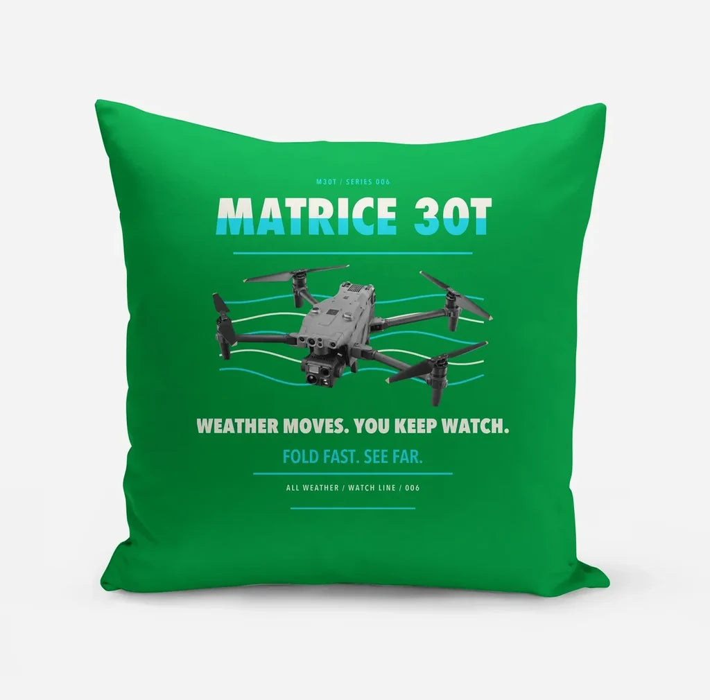 DJI Matrice 30T design on green pillow