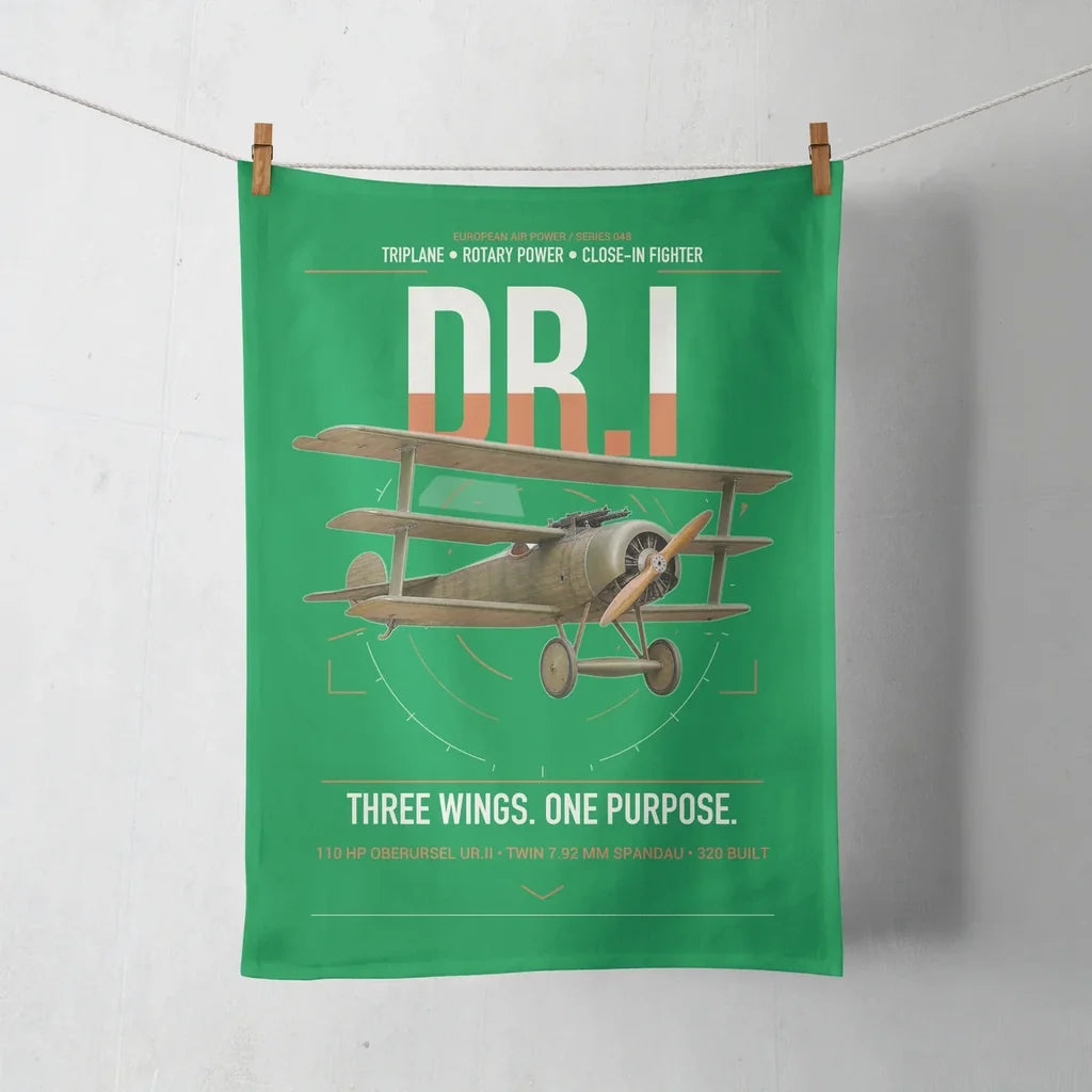 Fokker Dr.I design on green towel