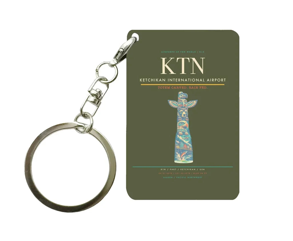 Ketchikan International Airport (KTN) design on green army key chain