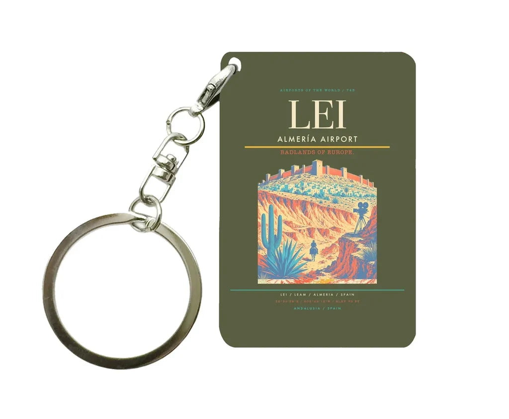 Almería Airport (LEI) design on green army key chain