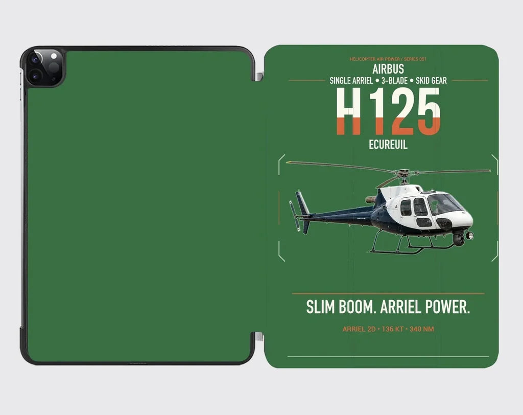 Airbus H125 design on green ipad tablet case