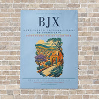 Thumbnail for Aeropuerto Internacional de Guanajuato BJX vertical canvas print - no frame - light blue background