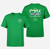 Thumbnail for Cessna 206 Stationair design on green t-shirt, double-side print