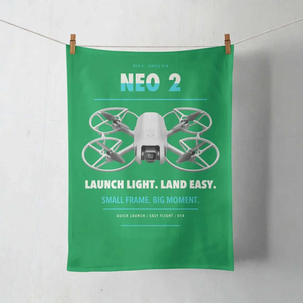 DJI Neo 2 design on green towel