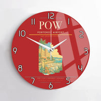 Thumbnail for Portorož Airport (POW) design on red no frame wall clock