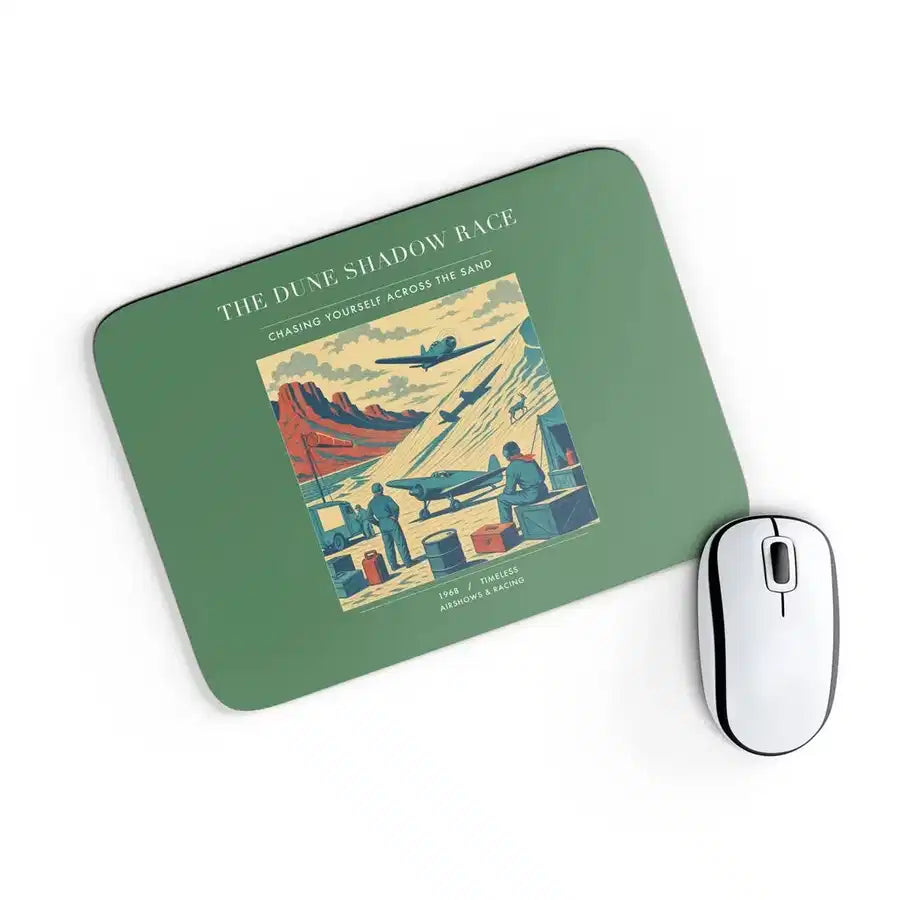 VINTAGE G4334 - The Dune Shadow Race - Designed Mouse Pads design on green rectangle
