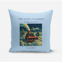 Thumbnail for VINTAGE G4105 - The Snow Clearers - Designed Pillows design on lightblue