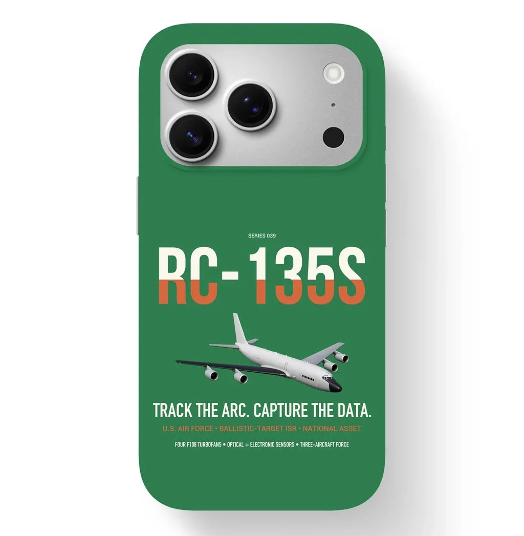 RC-135S Cobra Ball design on green magsafe iphone case, for iPhone 17 Pro