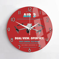 Thumbnail for DJI Air 3 design on red no frame wall clock