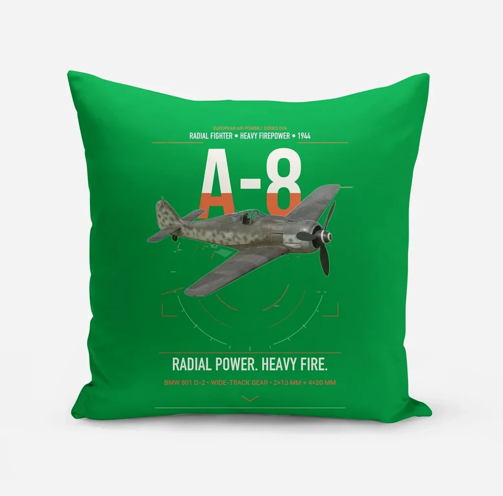 Focke-Wulf Fw 190A-8 design on green pillow