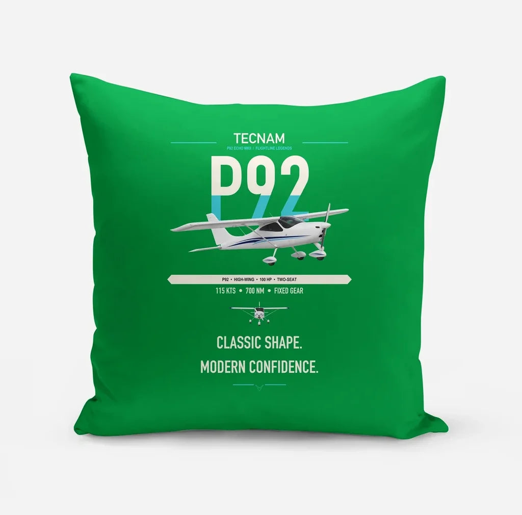 Tecnam P92 Echo MkII design on green pillow