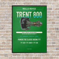 Thumbnail for TRENT 800 vertical canvas print - framed - green background