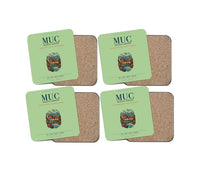Thumbnail for Munich Airport (MUC) design on light green 4 pieces set coaster