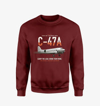 Thumbnail for C-47A Skytrain design on wine red sweatshirt