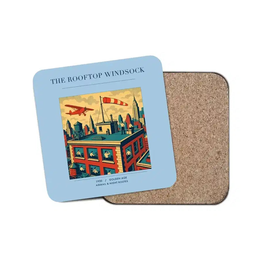 The Rooftop Windsock - Designed Coasters design on light blue 1-piece