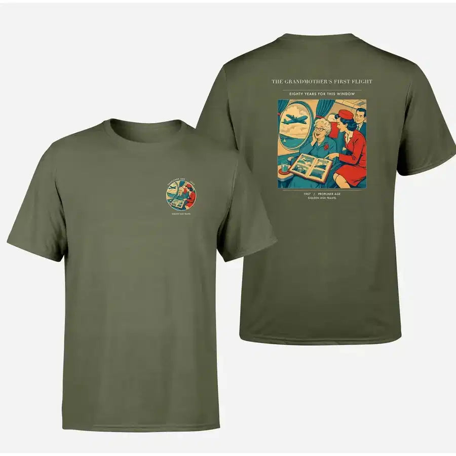 VINTAGE G4423 - The Grandmother's First Flight - Double-Side T-Shirt design on greenarmy double side t shirt