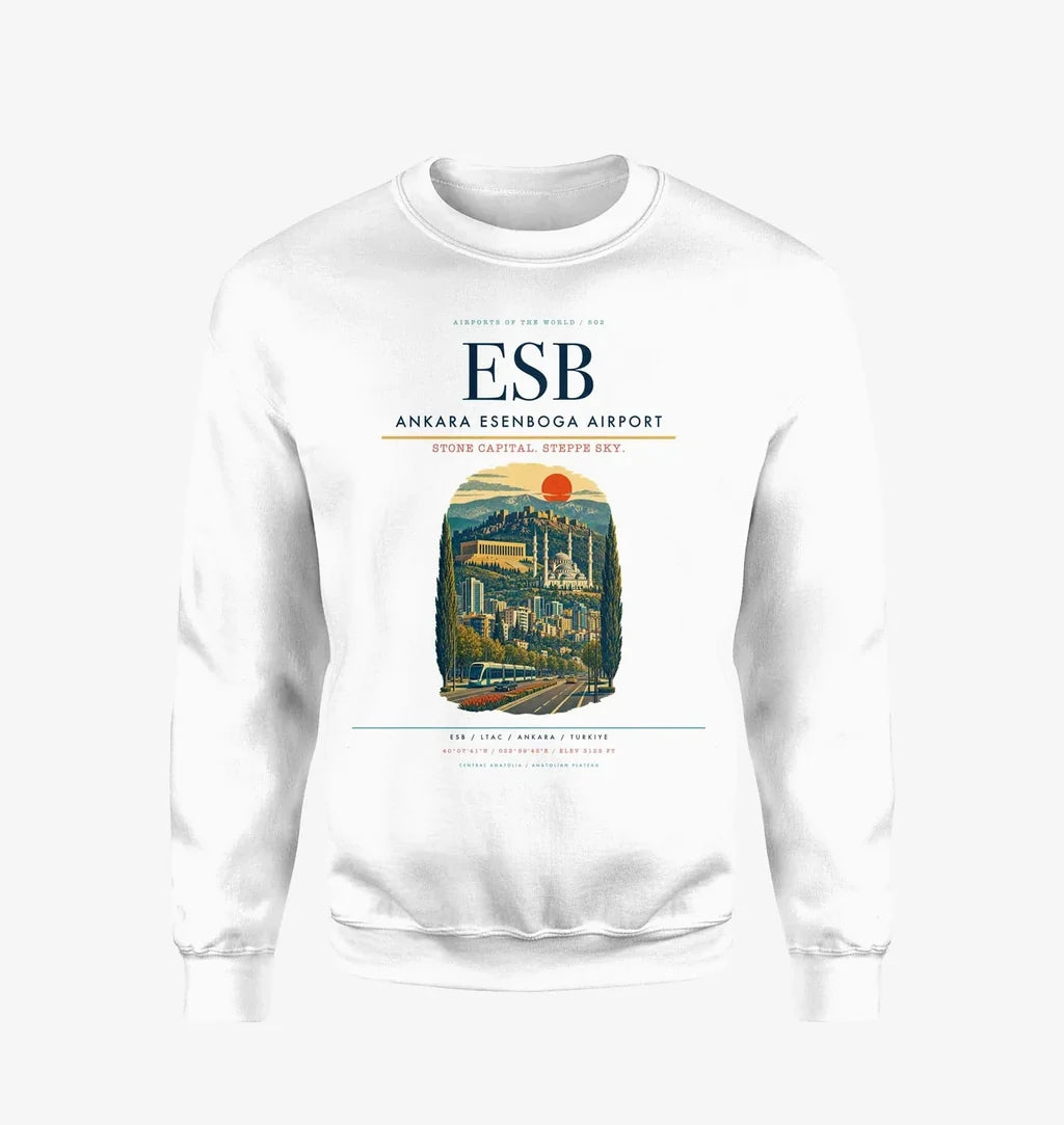 Ankara Esenboga Airport ESB Sweatshirt - White