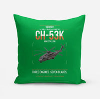 Thumbnail for Sikorsky CH-53K King Stallion design on green pillow