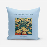 Thumbnail for VINTAGE G4508 - The Parachute Loft - Designed Pillows design on lightblue