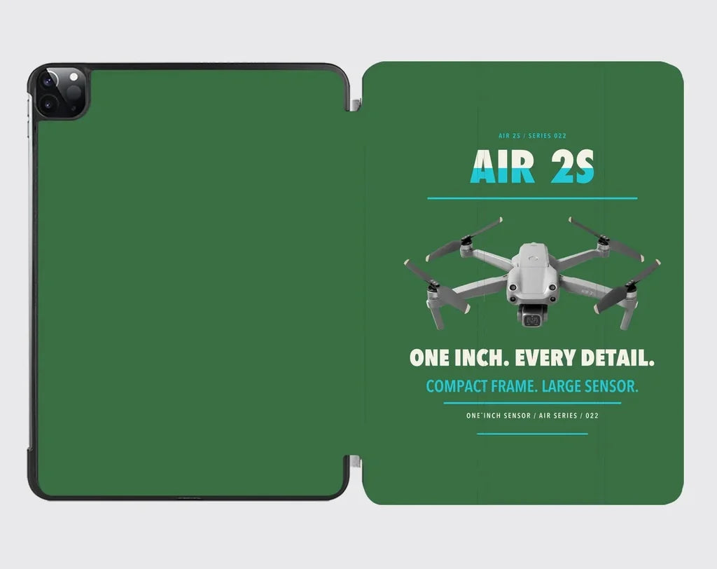 DJI Air 2S design on green ipad tablet case