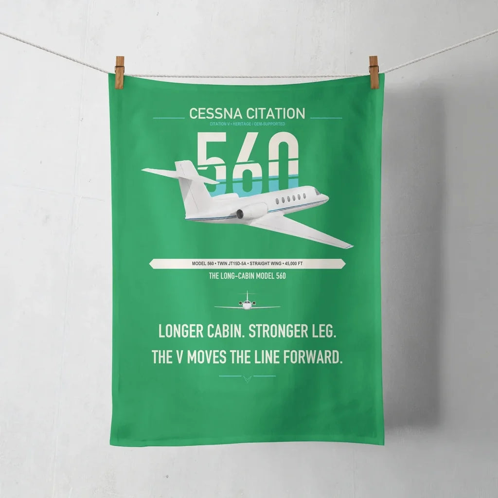 Cessna Citation 560 - Citation V design on green towel