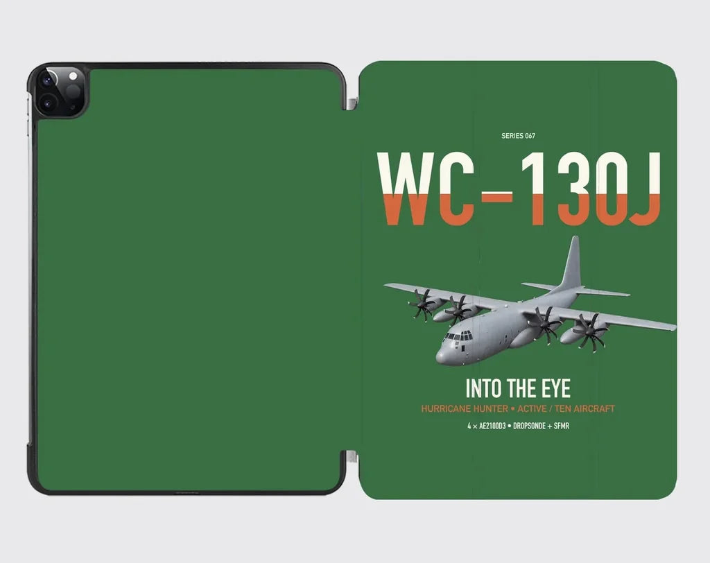 WC-130J Hurricane Hunter design on green ipad tablet case