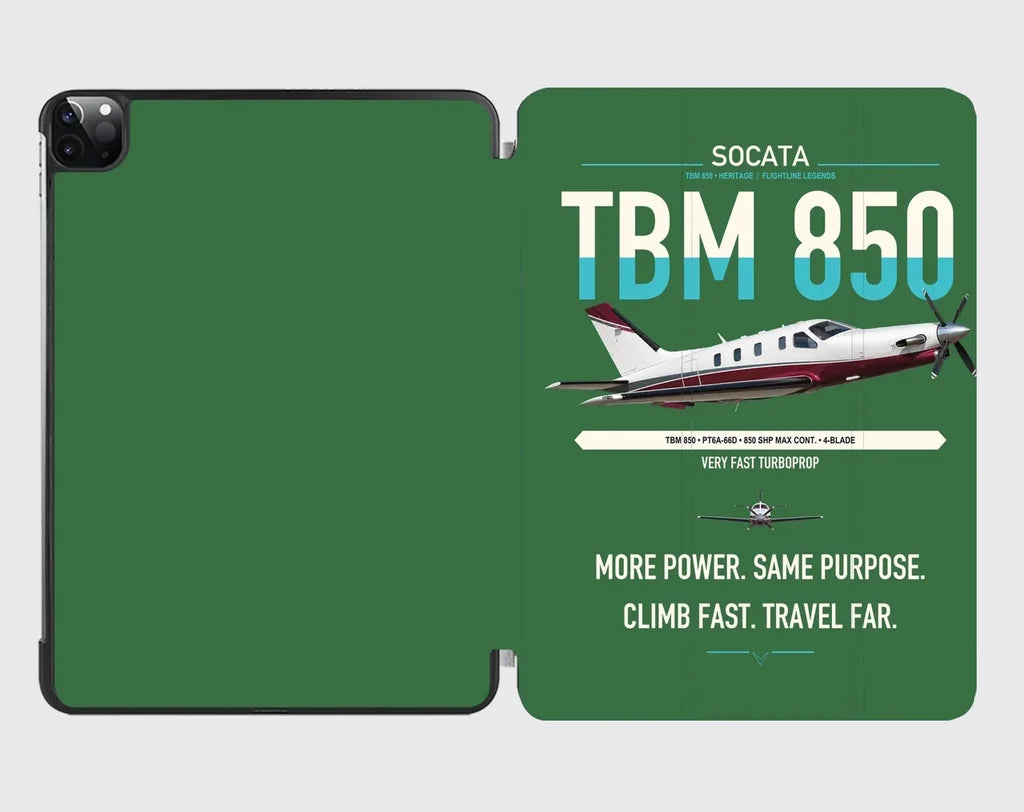 Socata TBM 850 design on green ipad tablet case