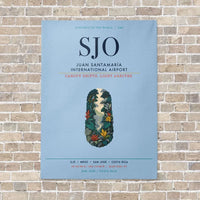 Thumbnail for Juan Santamaría International Airport SJO vertical canvas print - no frame - light blue background