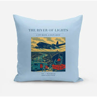 Thumbnail for VINTAGE G4152 - The River Of Lights - Designed Pillows design on lightblue